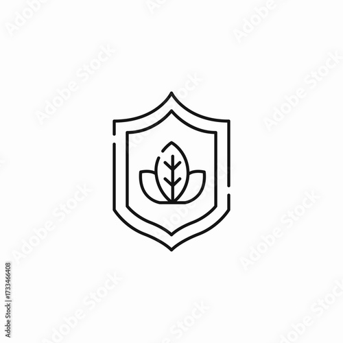 organic protection shield icon sign vector