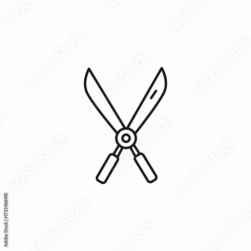 open shears pruners icon sign vector