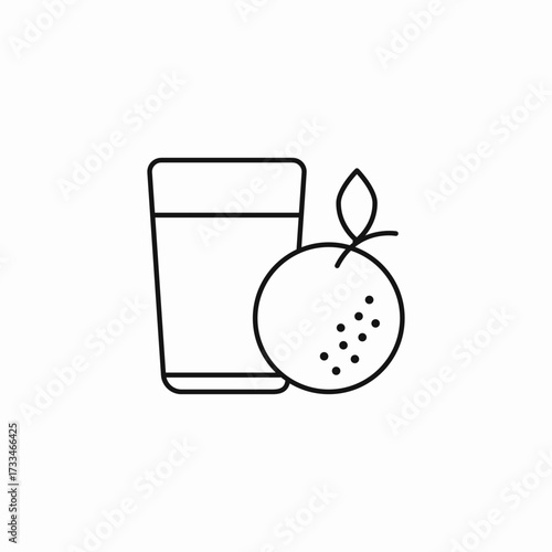 orange juice glass icon sign vector