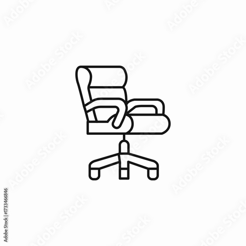 swivel office chair icon sign vector