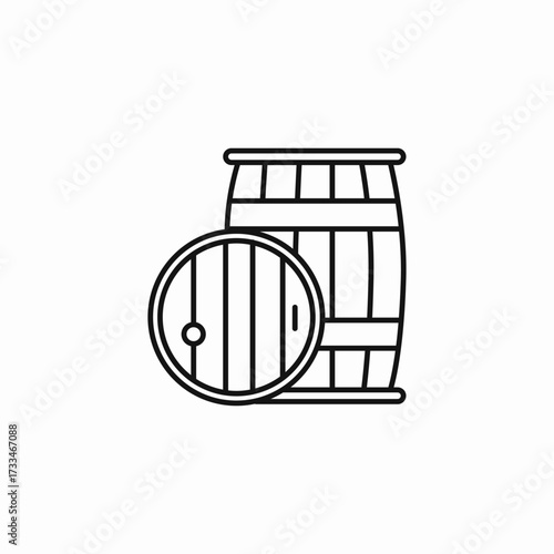 wooden wine barrel icon sign vector