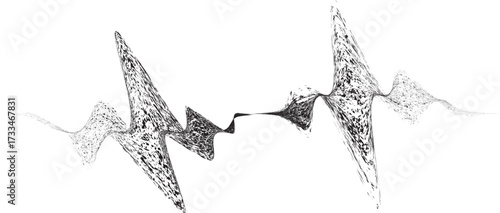 Decorative wave of line . Brush stroke waves. Abstract flow linear fluid design element .Zigzag wave. Wavy Music sounds lines. Squiggle brush stroke . Ornament design.Line art .Brush paint Vector 