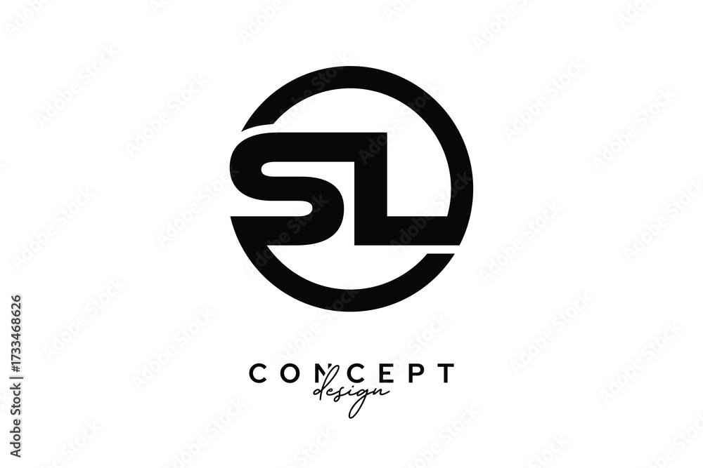 Obraz premium SL Creative Circle Monogram Logo Design – Modern Branding Concept