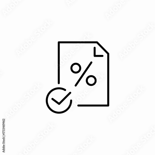 approved percent document icon sign vector