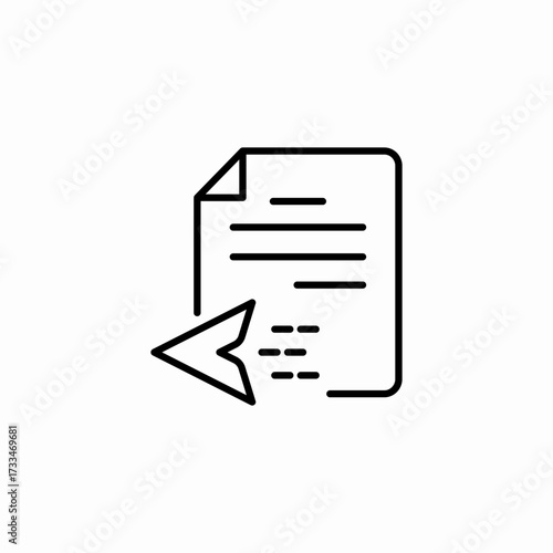 document reply arrow icon sign vector