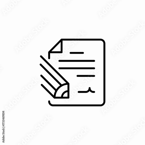 edit document pencil icon sign vector