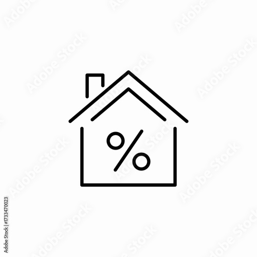 house mortgage rate icon sign vector