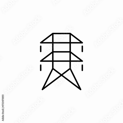 high voltage tower icon sign vector