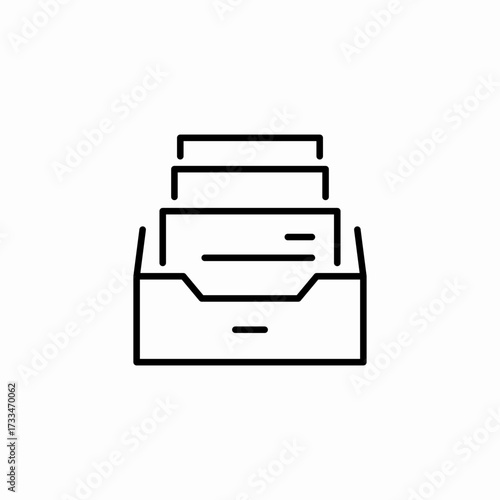 in tray documents icon sign vector