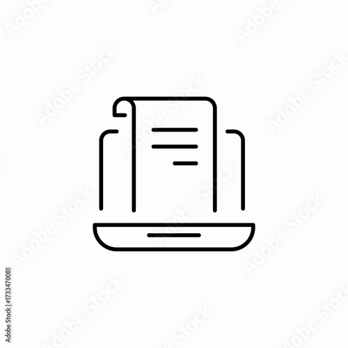 laptop screen document icon sign vector
