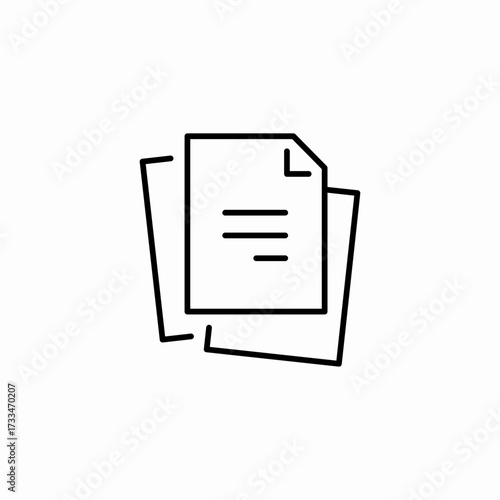 multiple stacked files icon sign vector