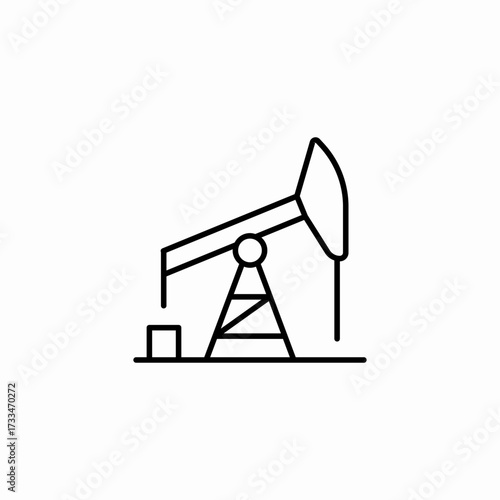oil pump jack icon sign vector
