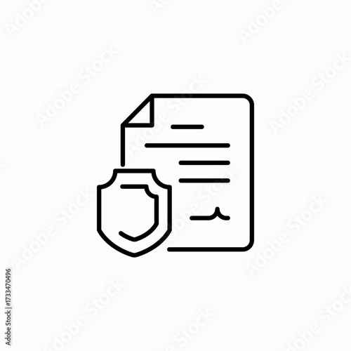 protected document shield icon sign vector