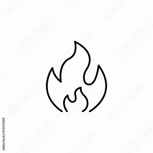 stylized fire flame icon sign vector