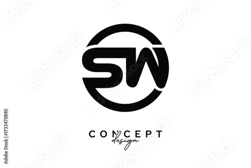 SW Creative Circle Monogram Logo Design – Modern Branding Concept