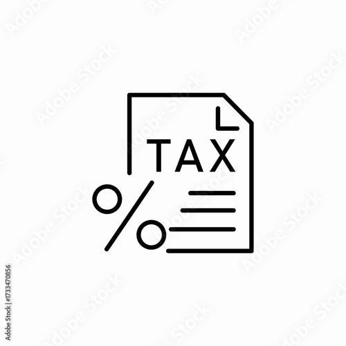 tax document percent icon sign vector