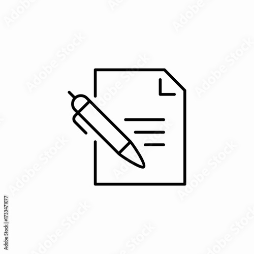 writing on document icon sign vector