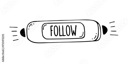 Follow button vector illustration social media follow icon doodle follow us design element follow graphic follow now