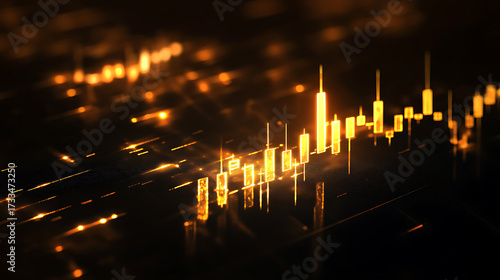 Ultra-realistic golden finance background with stock market graphs, money, gold bars, candlestick charts, luxury infographic design.
