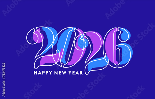 Year 2026 number design with creative