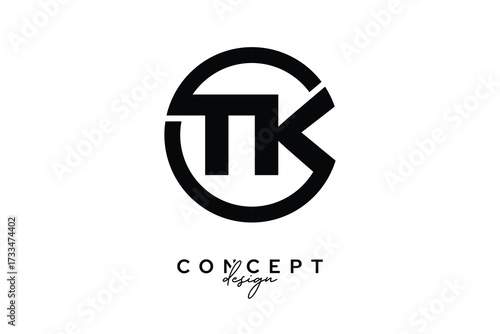 TK Creative Circle Monogram Logo Design – Modern Branding Concept