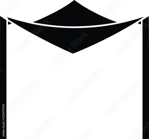 minimal line art aerial sketch of rainforest canoe illustration on transparent background