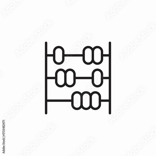 abacus counting tool icon sign vector