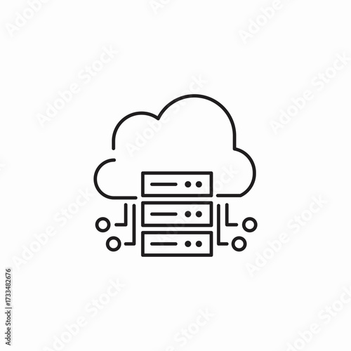 cloud server data icon sign vector