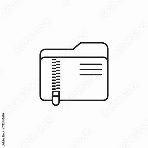 compressed folder zip icon sign vector