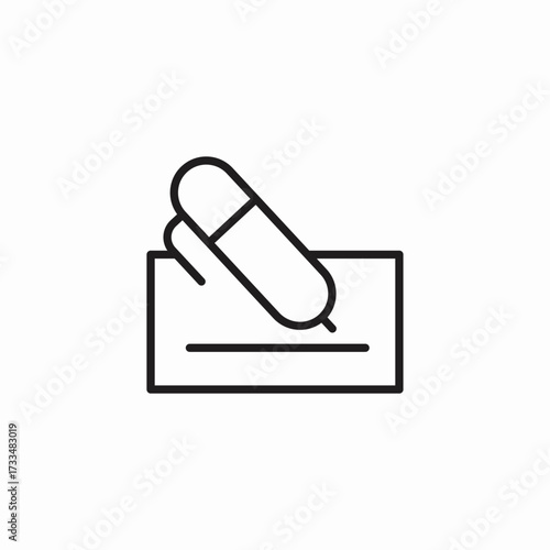 pen on document icon sign vector