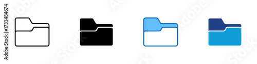 Folder Multiple Style Icon Design Vector - Simple folder symbol representing storage, archive, or file management