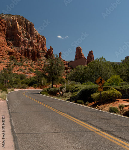 Scenic road to Chapel of the Holy Cross in Sedona, Arizona