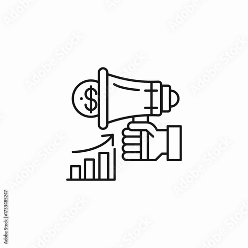 marketing growth advertisement icon sign vector