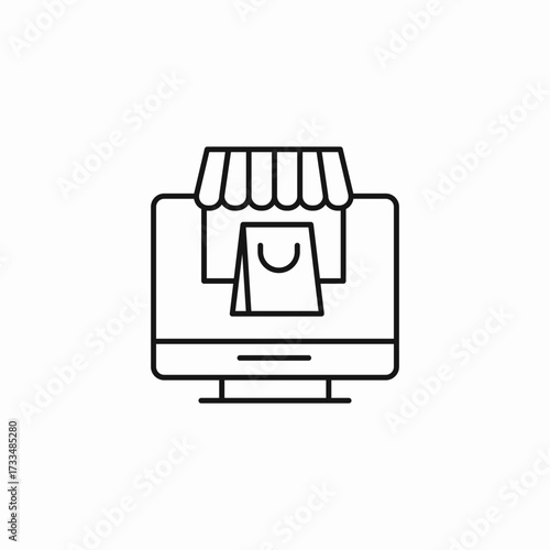 online shopping store icon sign vector
