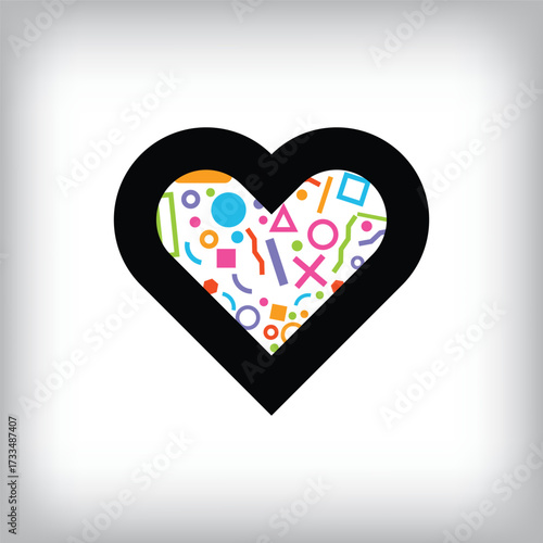 Modern heart shapes logo. Health, romantic, artistic logo template.