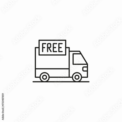 free shipping truck icon sign vector