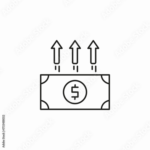 money cash increase icon sign vector