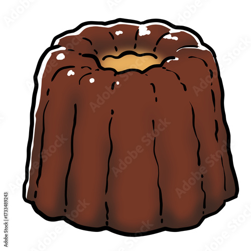 Simple and realistic canelé illustration