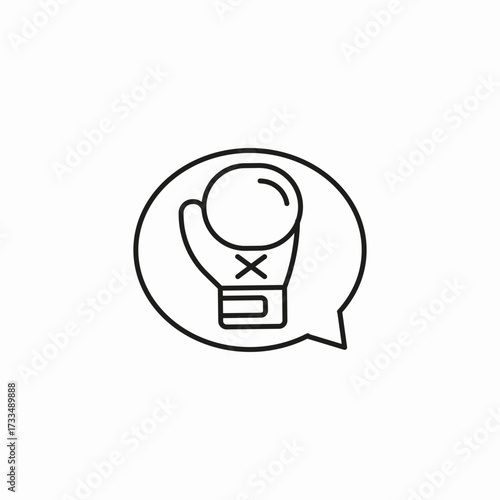 boxing glove chat icon sign vector