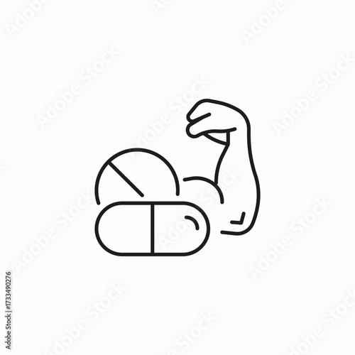 muscle arm supplements icon sign vector