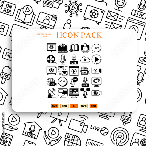 Politics and vote line icons 