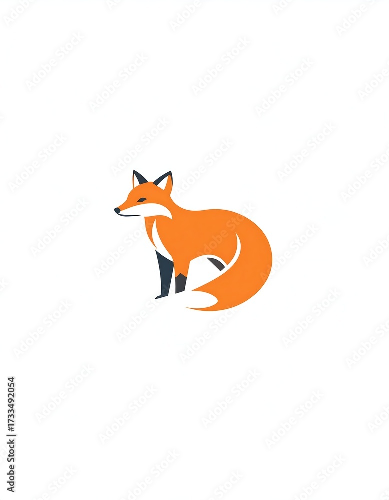 Obraz premium Simple fox graphic