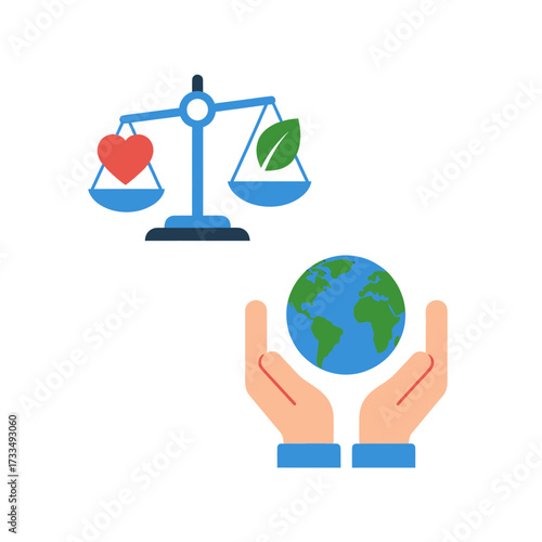 Image depicting the balance between love, nature, and the importance of environmental protection.