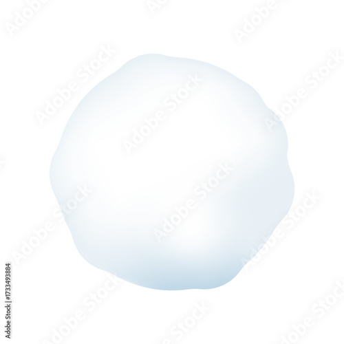 Realistic vector snowball. Winter frozen snowball, Christmas snow decorations, or children's winter snowball fight elements. White 3D snowball isolated on a transparent background.