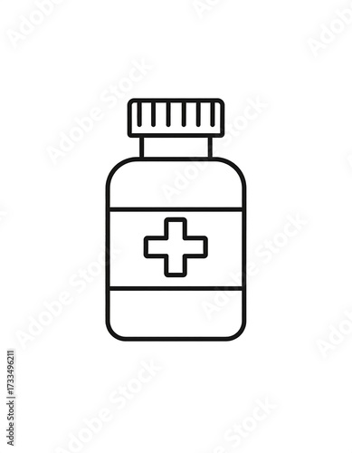 Simple outline of a medicine bottle