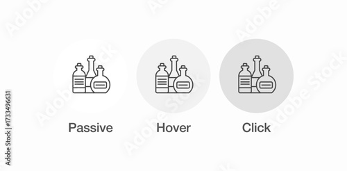 bottles chemicals lab icon sign vector