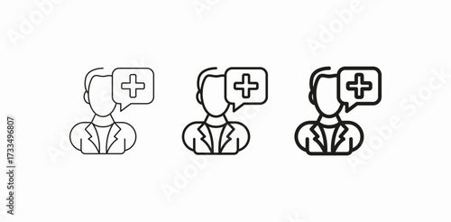 doctor positive consultation icon sign vector