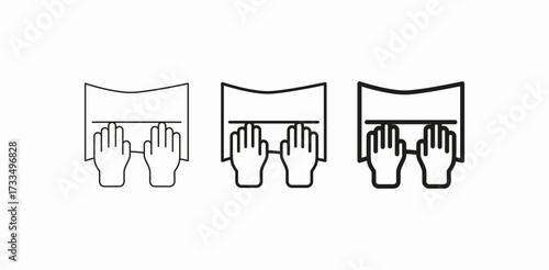 drying hands paper icon sign vector