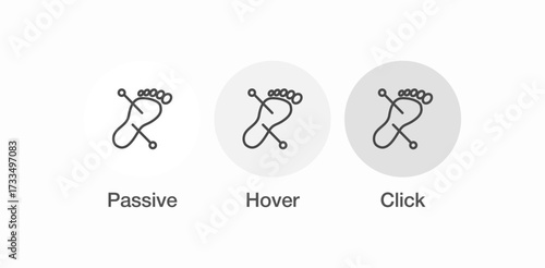 foot with targets icon sign vector