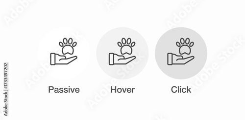 hand with paw icon sign vector